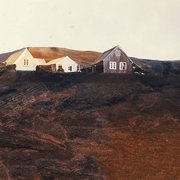 Old buildings above Vik